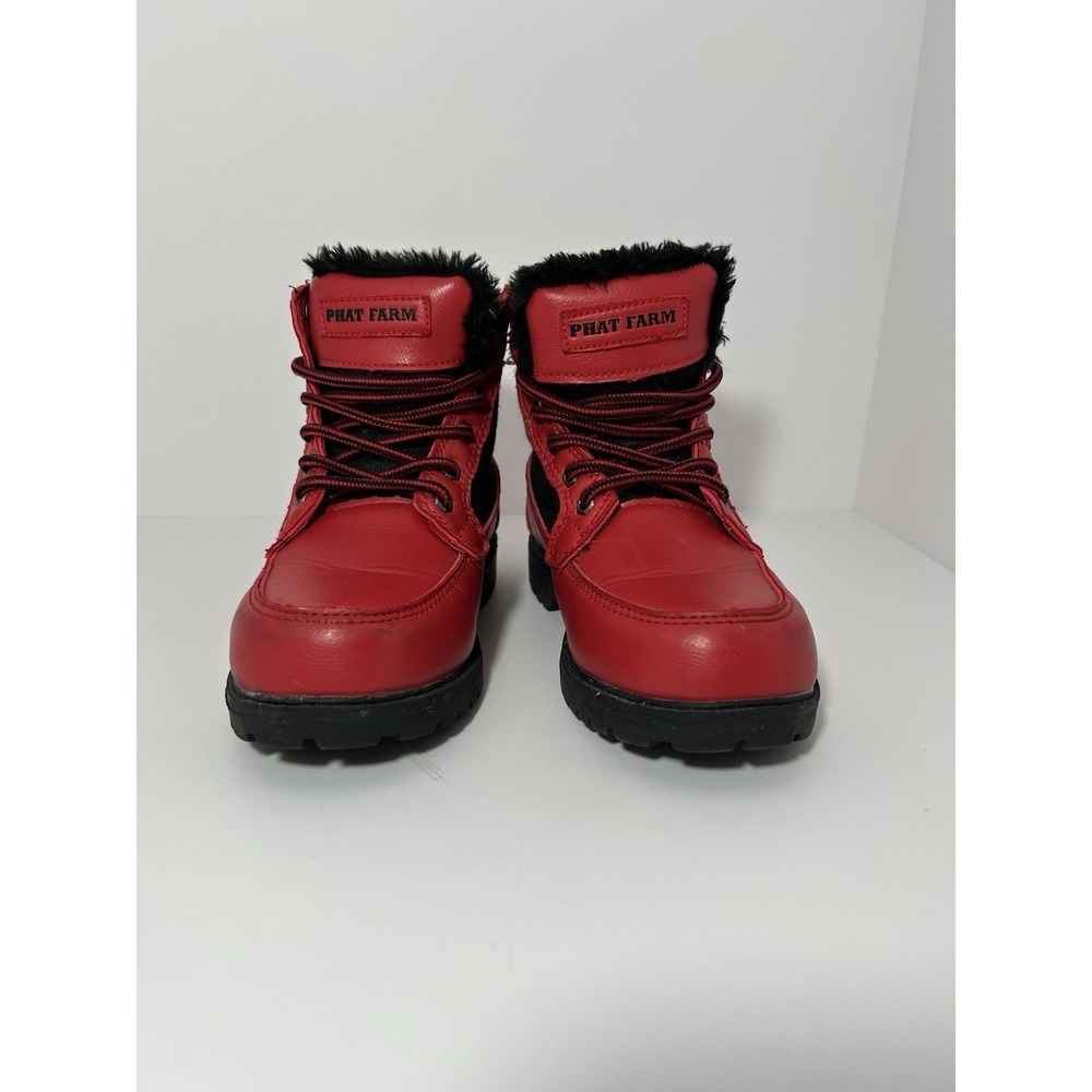 Red‎ & Black Phat Farm Kids Boots Y2K